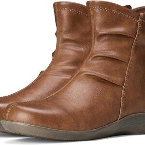 Women's Ankle Boots Flat Casual Short Comfortable Walking Synthetic Leather